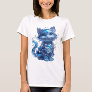 Camiseta Arte portable GATO AZUL RELUCIENTE Azul fresco