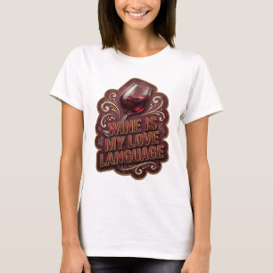 Camiseta Arte portable: Juguetón Oro EL VINO ES MI LENGUAJE