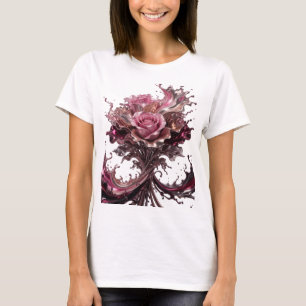 Camiseta Arte portable ROSA DE CHOCOLATE Plateada con filo
