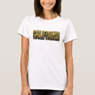 Camiseta Arte Portátil Estiloso Naranja CALIFORNIA