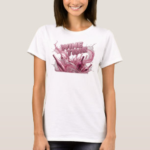 Camiseta Arte portátil EYE-CATCHING PINK WINE TIME