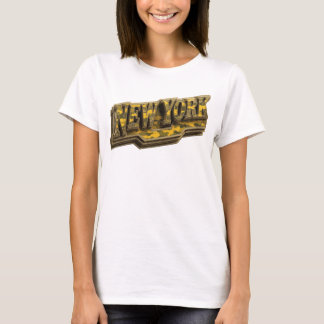 Camiseta Arte portátil NUEVA YORK Naranja Negrita
