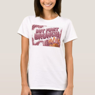 Camiseta Arte Portátil Rojo Intenso PERO PRIMERO BRUNCH