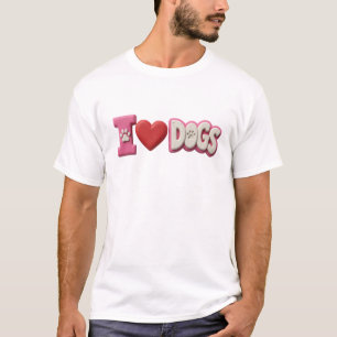 Camiseta Arte portátil rosa llamativo 'AME PERROS'