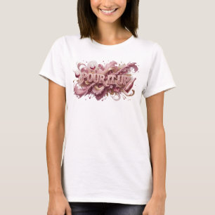 Camiseta Arte portátil rosa moderno POUR IT UP
