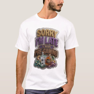 Camiseta Arte portátil Trendy Gold I WAS PRE GAMING