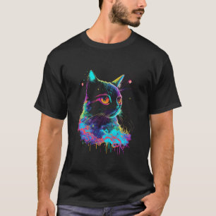 Camiseta Arte psicodélico de adopción de gatito gato colori