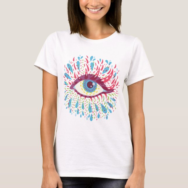 Camiseta Arte psicodélico en los ojos trippy (Anverso)