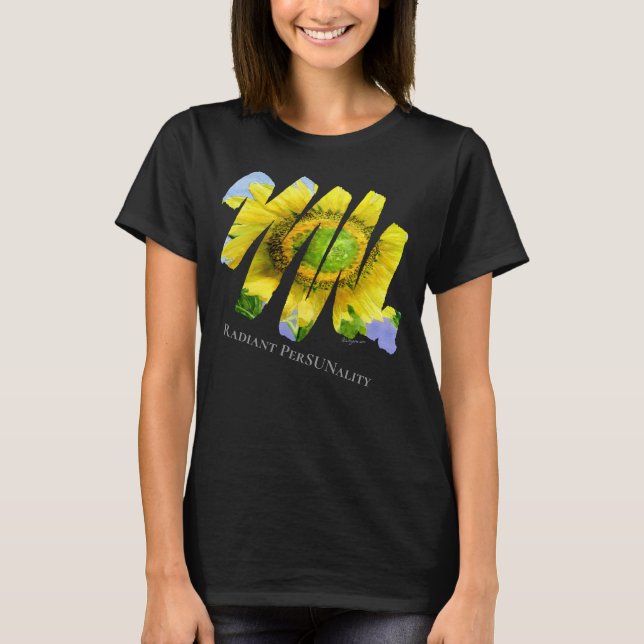 Camiseta Arte Radiante PerSUNality de aparejos de girasol o (Anverso)