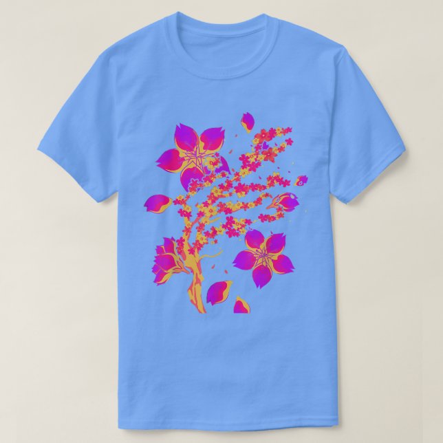 Camiseta Arte Retro 80 Japón Flor Sakura Vaporwave Cherry (Diseño del anverso)