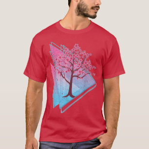 Camiseta Arte Retro 90 Sakura Japón Flor Vaporwave Cherry