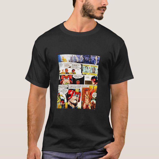 Camiseta Arte retro cómico Juez Dredd 1 (Anverso)