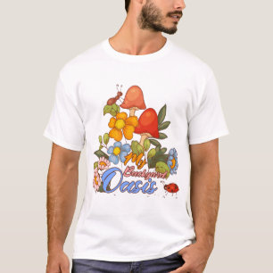 Camiseta Arte Retro de Hongos en el Jardín Oasis