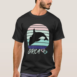 Camiseta Arte retro de orca vintage, regalo de ballena ases