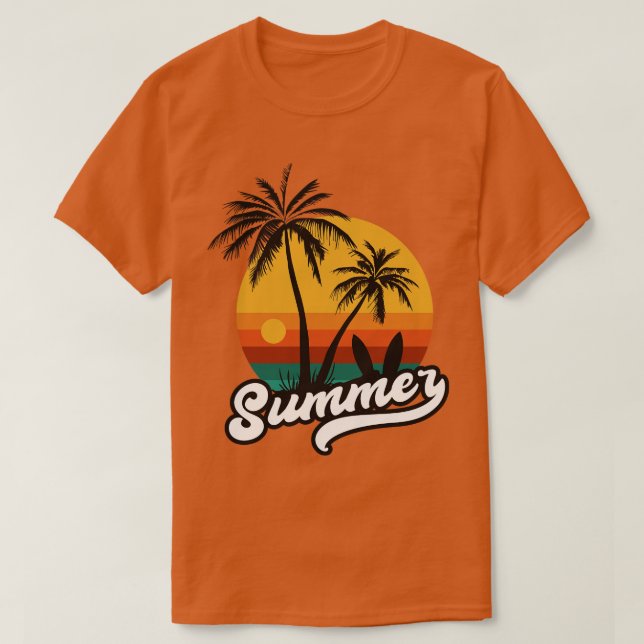 Camiseta Arte retro de verano vintgae (Diseño del anverso)