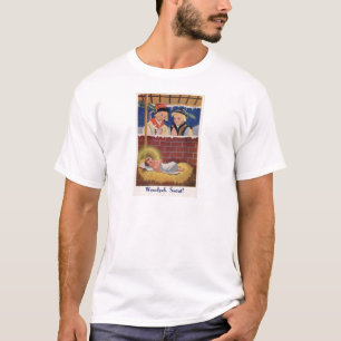 Camiseta Arte retro del navidad polaco de Wesołyeh Świąt