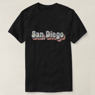 Camiseta Arte Retro Deteriorado de San Diego California