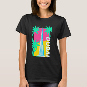 Camiseta Arte Retro Dubai Burj Khalifa Palmeras Vintage St