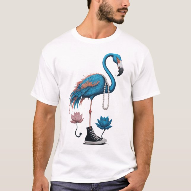 Camiseta Arte retro Flamingo Mujeres niños Gracioso gráfico (Anverso)