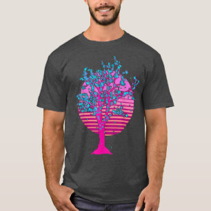 Camiseta Arte retro Japón Sakura Tree Vaporwave Cherry B