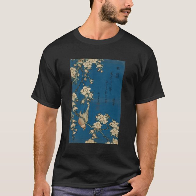 Camiseta Arte Retro Japonés De Goldfinch Y Cherry Tree (Anverso)