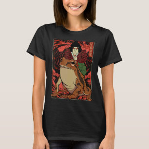 Camiseta Arte retro japonés Samurai montando toad gigante V