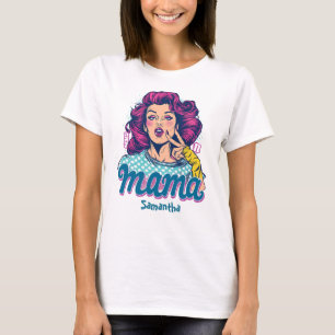 Camiseta Arte Retro Mama Pop Personalizado (11)