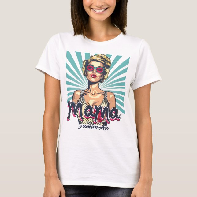 Camiseta Arte Retro Mama Pop Personalizado (7) (Anverso)