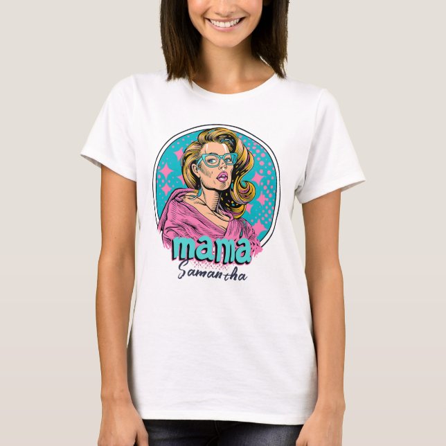 Camiseta Arte Retro Mama Pop Personalizado (8) (Anverso)