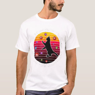 Camiseta Arte Retro Vintage de Gato Atrapando Burbuja en Pu