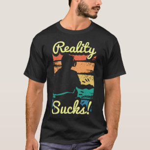 Camiseta Arte Retro Virtual Distorsionado Gráfico Para Un