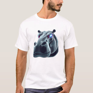 Camiseta Arte Robótico Hippo Face