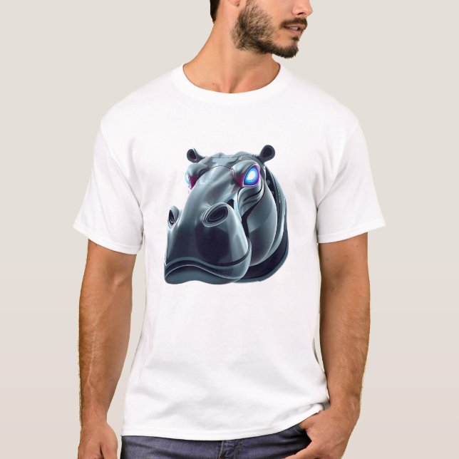 Camiseta Arte Robótico Hippo Face (Anverso)
