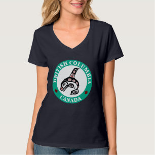 Camiseta Arte rojo negro nativo americano Orca Ballena Ases