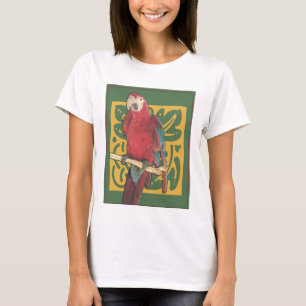Camiseta Arte rojo Nouveau del loro
