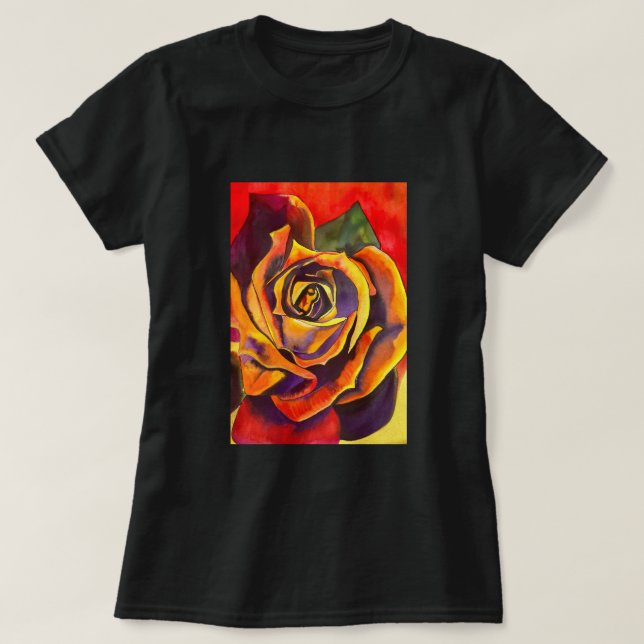 Camiseta Arte Rosa dorado (Diseño del anverso)