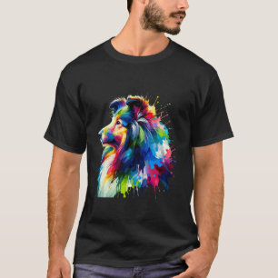 Camiseta Arte salpicado perro de pastor de Shetland Sheltie