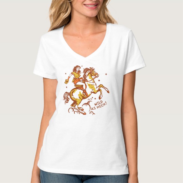 Camiseta Arte "Salvaje como diablos", Guay y retro de chica (Anverso)