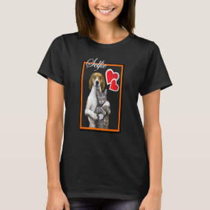 Camiseta Arte Selfie De Gato Y Perro