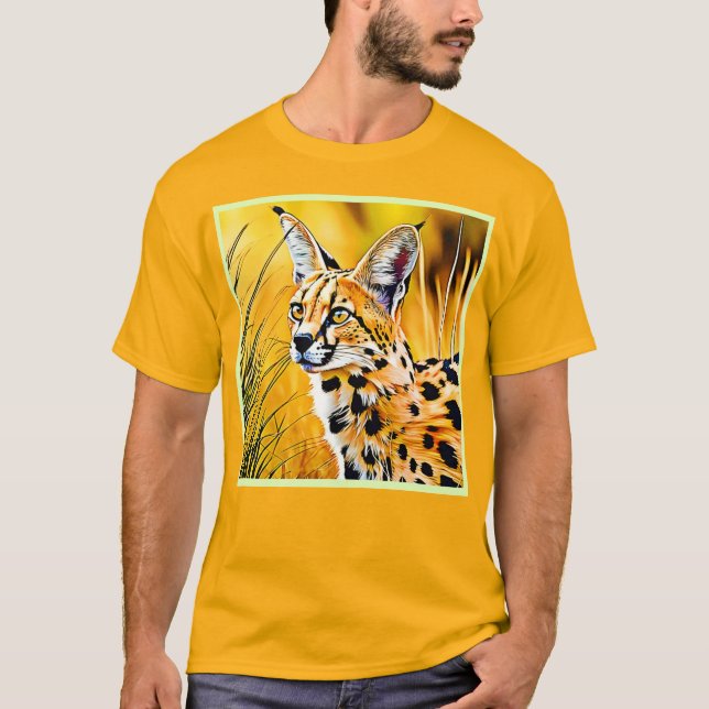 Camiseta Arte serval africano (Anverso)