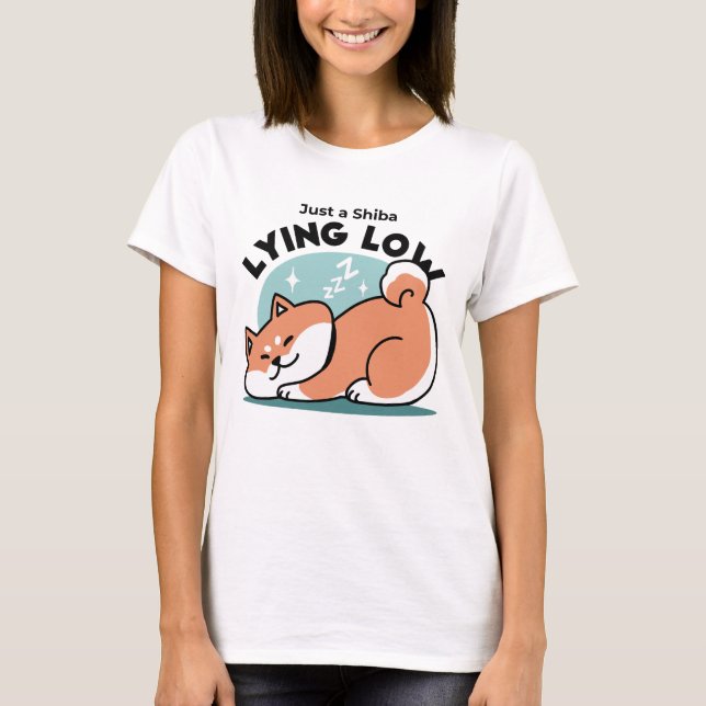 Camiseta Arte Shiba Inu relajado: Solo un Shiba bajo tierra (Anverso)