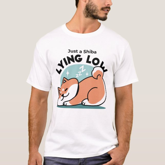 Camiseta Arte Shiba Inu relajado: Solo un Shiba bajo tierra (Anverso)