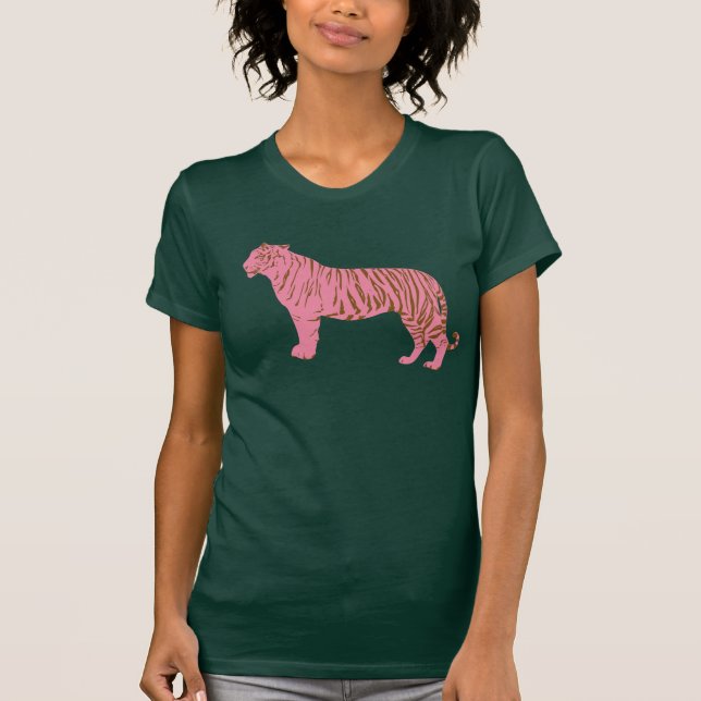 Camiseta Arte simple del tigre rosa (Anverso)