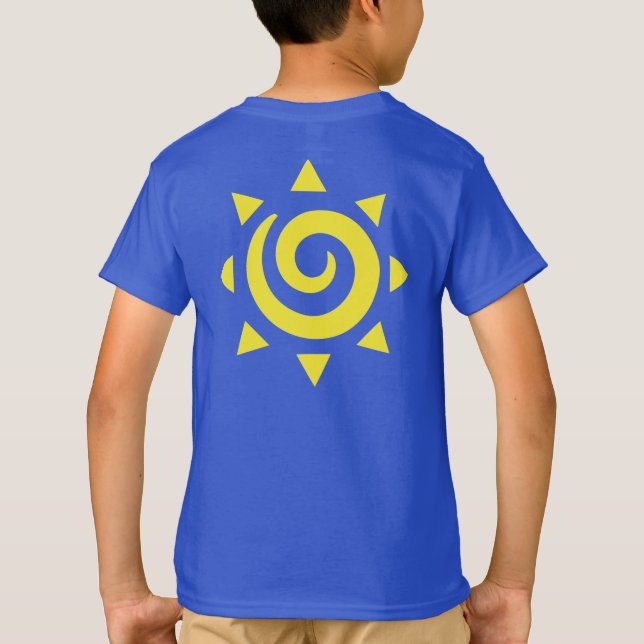 Camiseta Arte solar espiral radiante (Reverso)