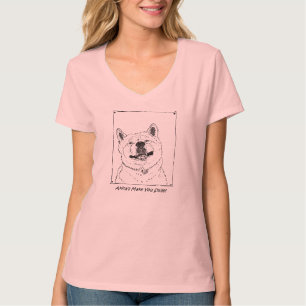 Camiseta arte sonriente lindo divertido del perro del