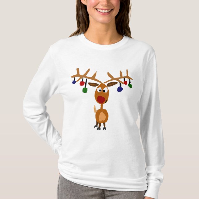 Camiseta Arte sospechado rojo divertido del navidad del (Anverso)