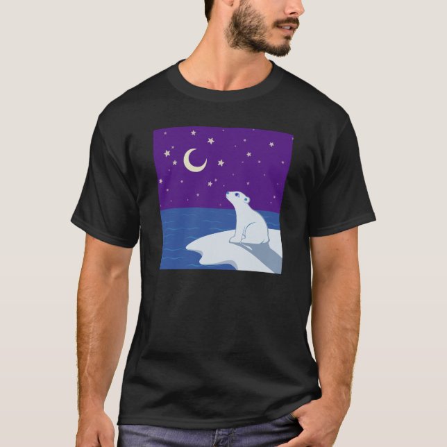 Camiseta Arte Stargazing de Cub del oso polar (Anverso)