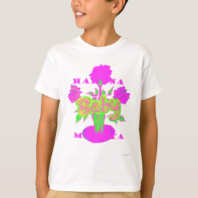 Camiseta Arte suave de flores rosadas: El toque de un bebé. (Anverso)