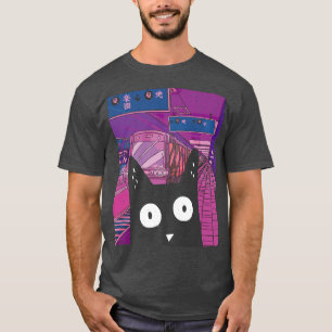 Camiseta Arte Subterráneo urbano Kawaii Cat Aest Ciudad Jap