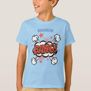 Camiseta Arte tipográfico de explosión de historietas